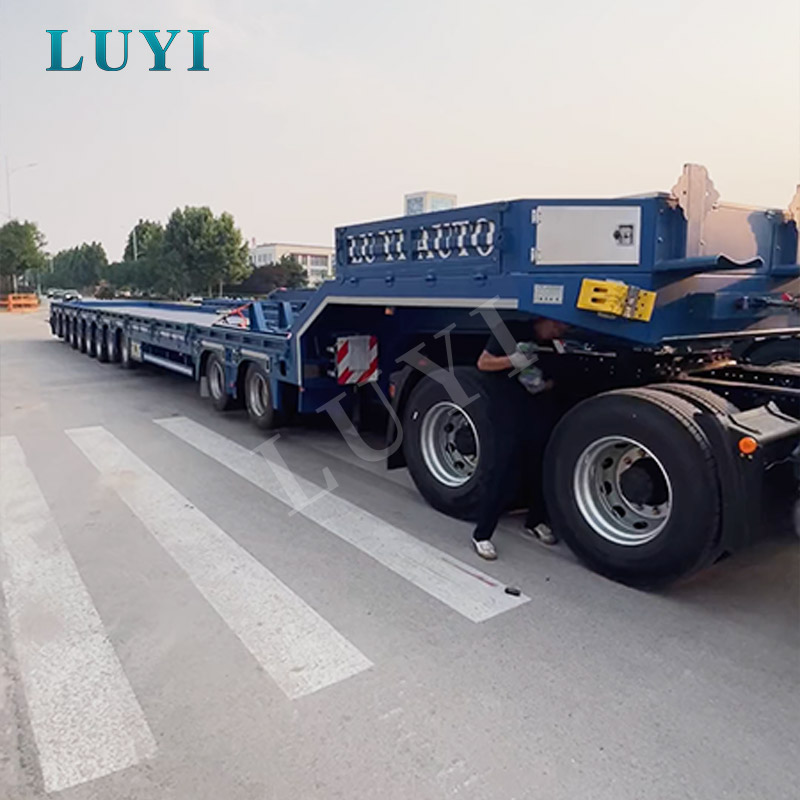 Semi-remorque surbaissée extensible à 10 essieux, 100 tonnes, pour le transport de machines surdimensionnées