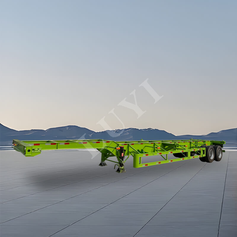 Conteneur de transport de charge à 2 essieux semi-remorque squelettique de 20/40 tonnes