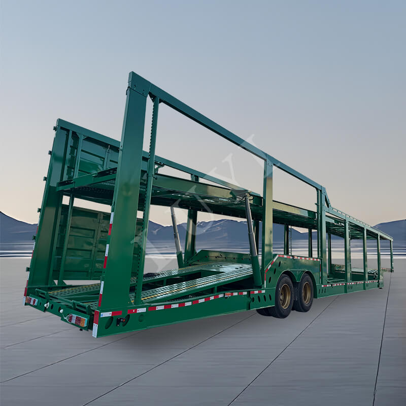 Remorque de transport de véhicules à 2 essieux, semi-remorque de transport de voitures Remorque de transport de véhicules à 2 essieux, semi-remorque de transport de voitures