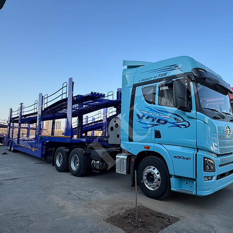 Répondre précisément aux besoins logistiques ! Semi-remorque porteuse Luyi pour 8 véhicules livrée au Mozambique