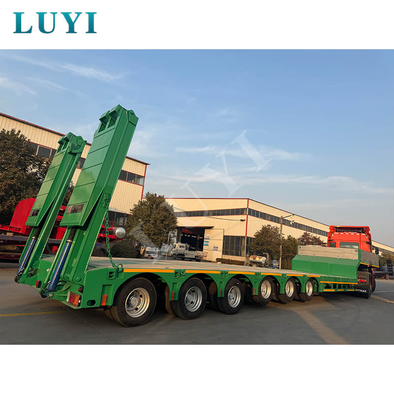 Fabriqué au Shandong, en Chine ! Semi-remorque surbaissée Luyi à 6 essieux expédiée au Soudan