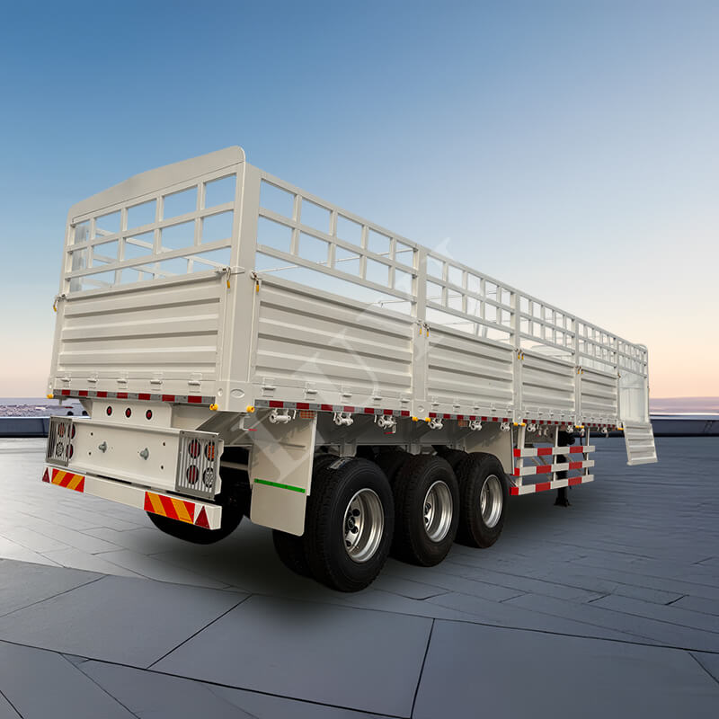 3 essieux semi-remorque de buffet de 1,5 mètres pour transporter le camion semi-remorque multifonctionnel de fret de buffet de paroi latérale de 80 tonnes