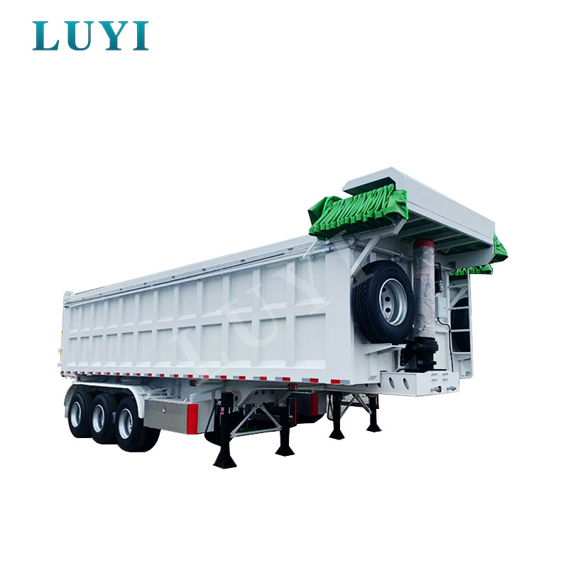 Semi-remorque benne à basculement arrière de 100 tonnes à 3 essieux