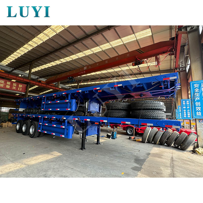 Semi-remorque à plat à 3 essieux, 4 pieds, 50 tonnes, à vendre