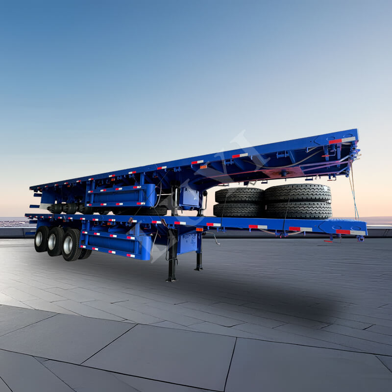 Semi-remorque à plat à 3 essieux de 50 tonnes à vendre