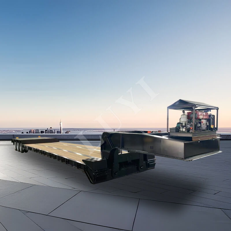 Semi-remorque Lowboy à col de cygne amovible à 3 essieux Semi-remorque Lowboy à col de cygne amovible à 3 essieux