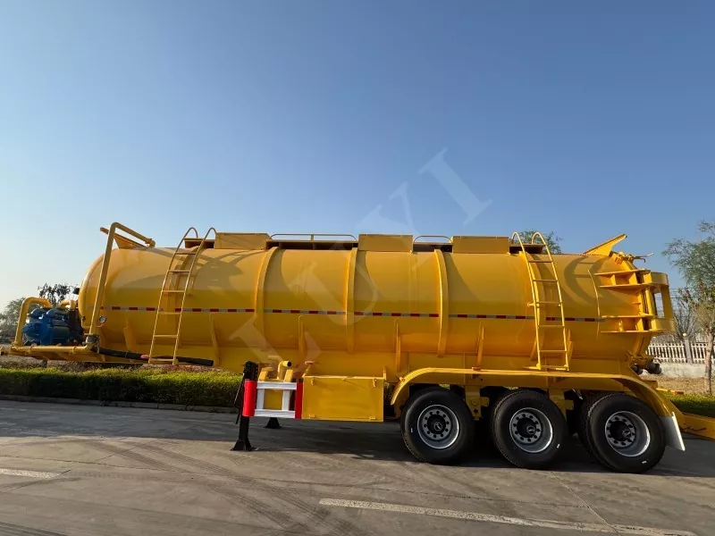 3 camions-citernes d'eaux usées d'essieu