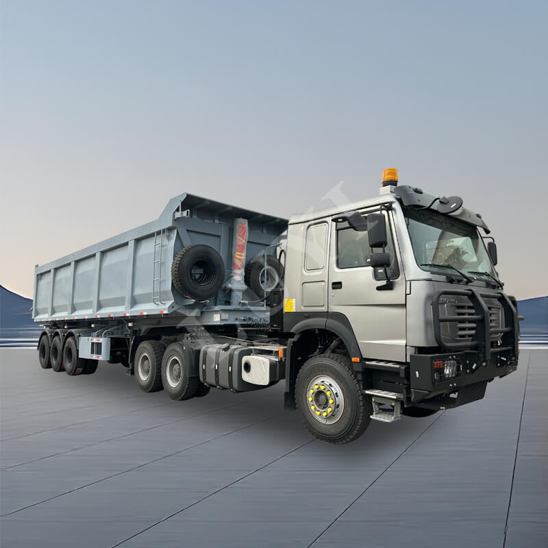 3 Remorque cargo pour camion-benne à basculement latéral en forme de U à trois essieux