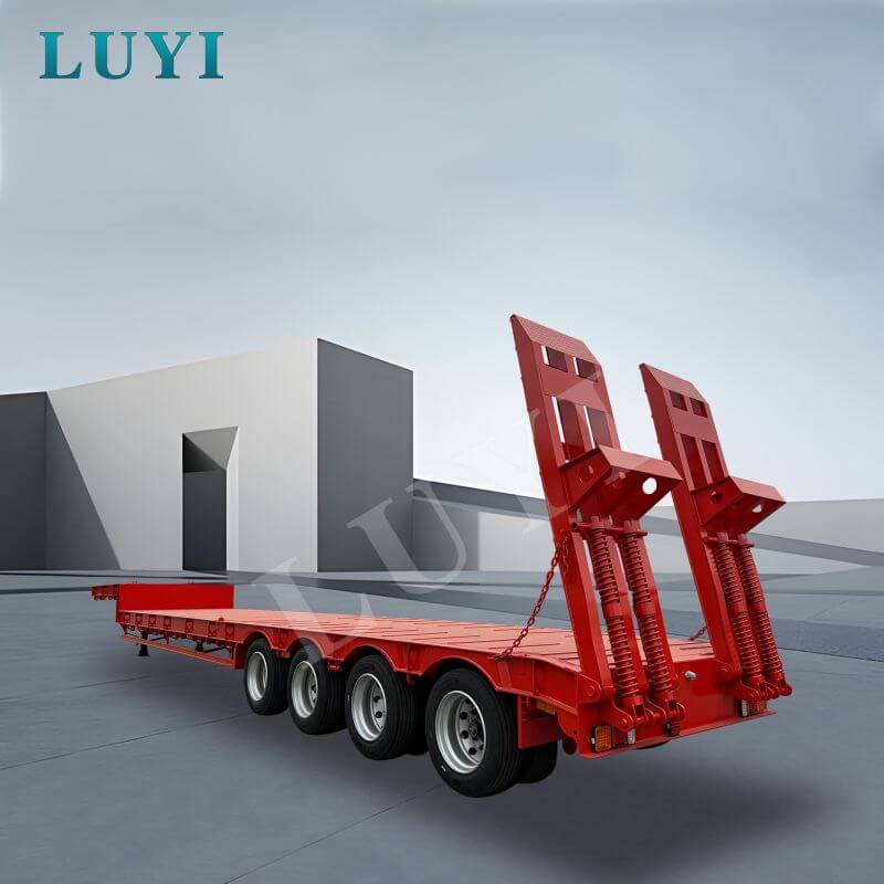 Semi-remorque surbaissée à col de cygne, 4 essieux, 60 tonnes