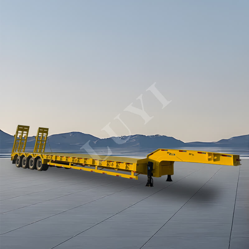 Remorque surbaissée à col de cygne personnalisée à 4 essieux, 80 tonnes