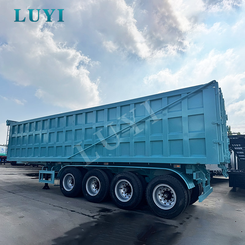 Remorque benne à basculement arrière, 4 essieux, 80 tonnes