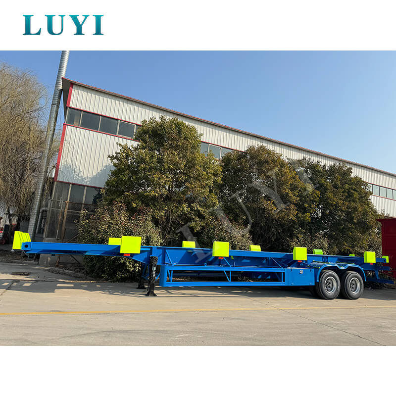 Semi-remorque squelettique de transport de conteneurs de quai de 60 tonnes à vendre
