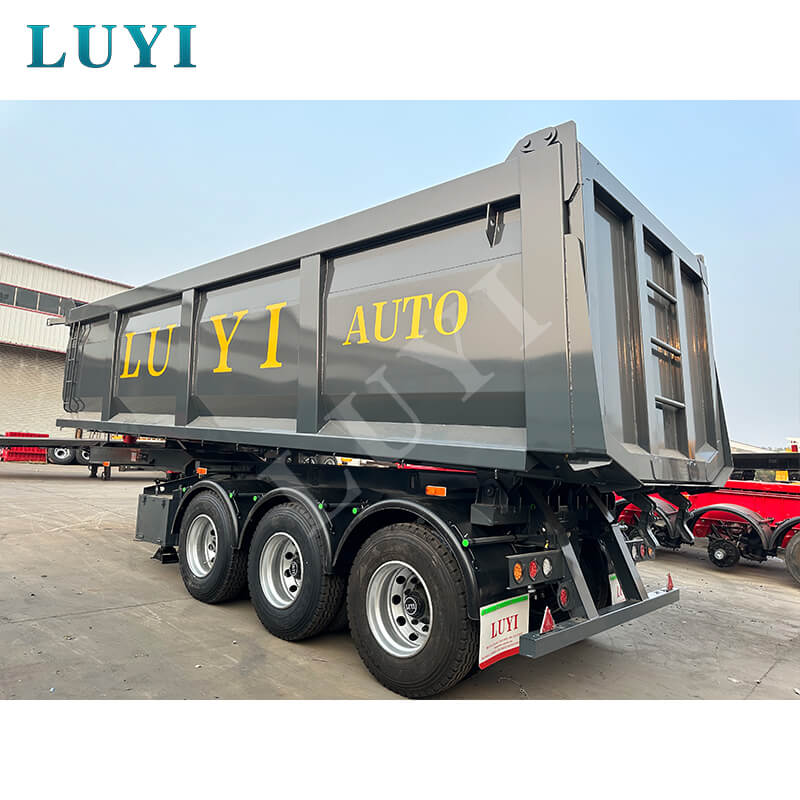 Semi-remorque hydraulique à basculement arrière à 3 essieux de haute qualité