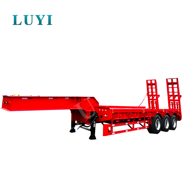 Semi-remorque surbaissée à col de cygne détachable à trois essieux de 60 tonnes de haute qualité Semi-remorque surbaissée à col de cygne détachable à trois essieux de 60 tonnes de haute qualité