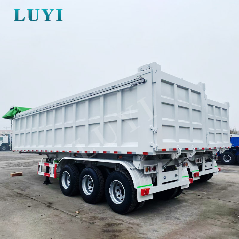 Semi-remorque à benne basculante arrière LUYI à 3 essieux de 80 à 100 tonnes