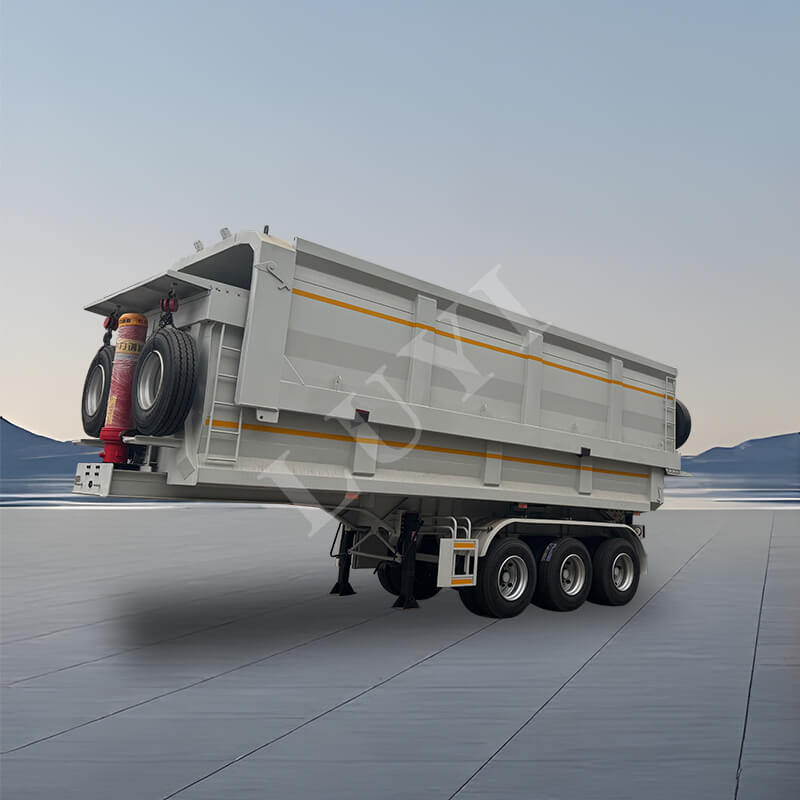 Semi-remorque à benne basculante arrière à trois essieux de 60 à 80 tonnes Semi-remorque à benne basculante arrière à trois essieux de 60 à 80 tonnes