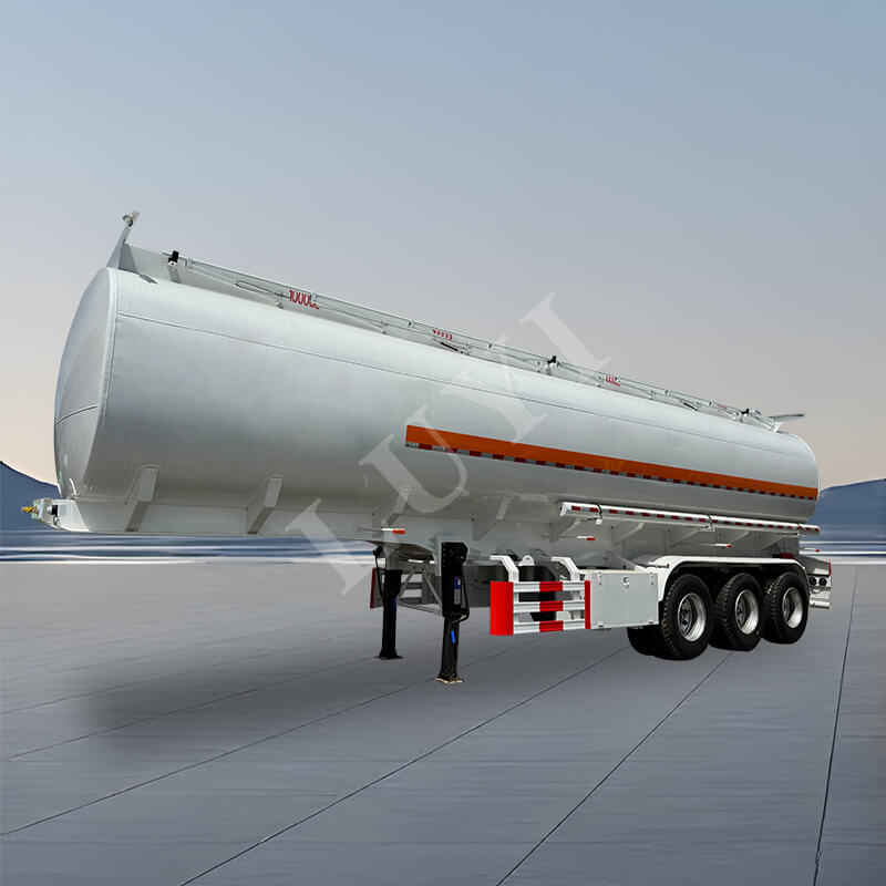 Semi-remorque citerne d'huile triaxiale en acier au carbone de 55 000 litres